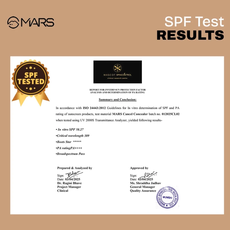 MARS SPF50 PA++++ Cancel Concealer with Radiant Natural Finish (6.0 ml) (01-IVORY VEIL) | Lightweight | Medium to High Coverage | Long-Lasting & Multi-Purpose | Crease Resistant thumbnail 9